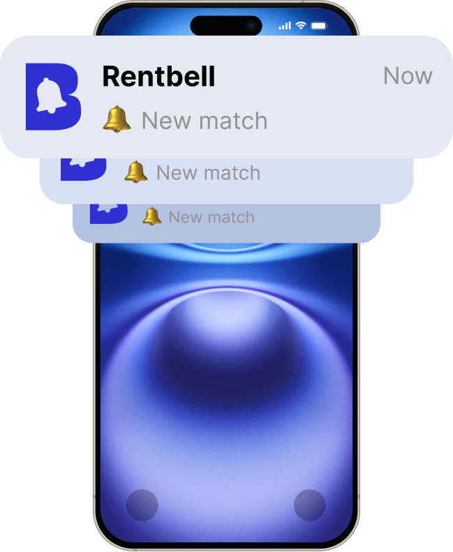 Telefoon mockup met ingestelde woonvoorkeuren